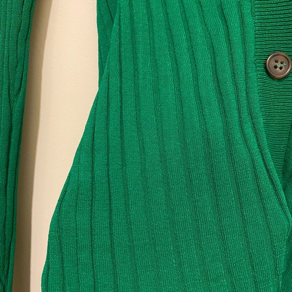 Forever 21 Green Ribbed V-Neck Cardigan Sz Small - Picture 3 of 3